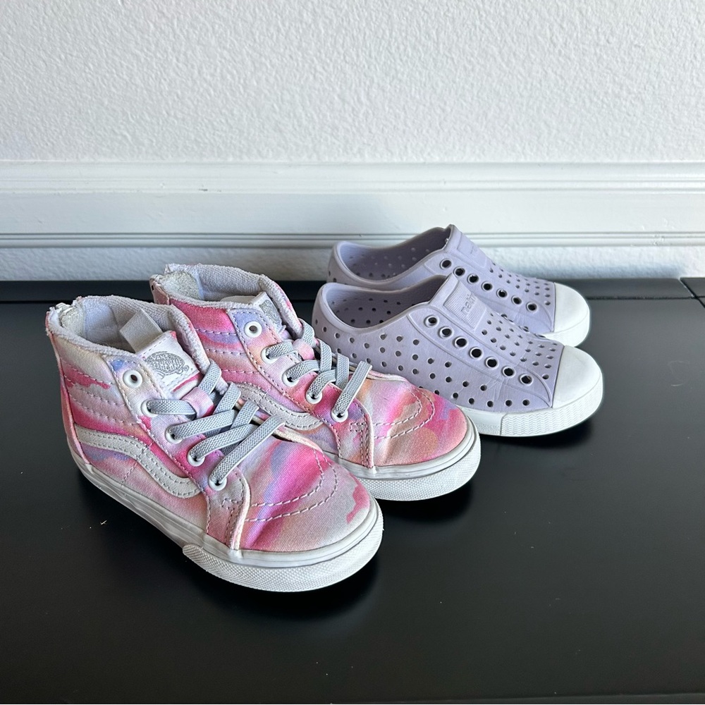 Vans Pink Cloud Tye Dye High-Top and Native Shoes